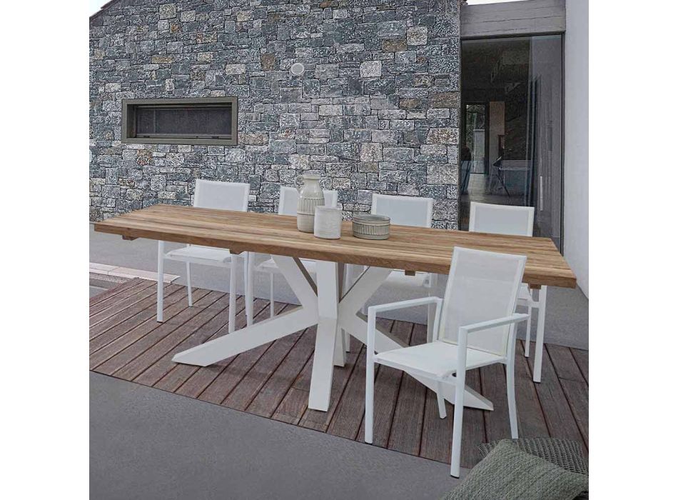 Scaun exterior din aluminiu cu cotiere de homemotion - Casper Design Viadurini