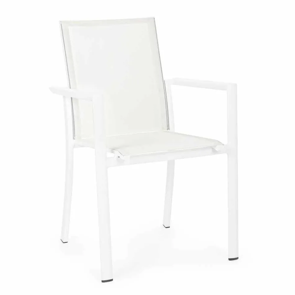 Scaun exterior din aluminiu cu cotiere de homemotion - Casper Design Viadurini