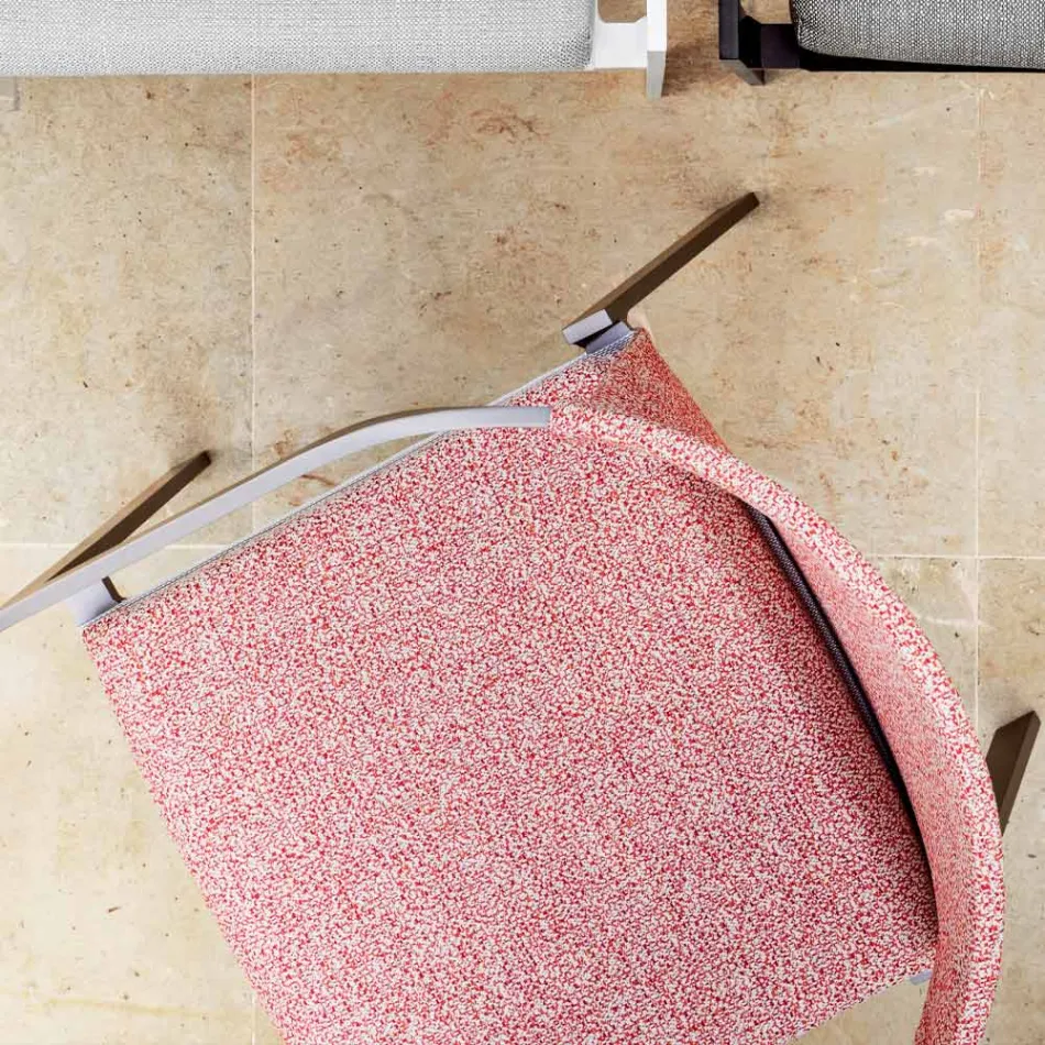 Scaun Exterior Aluminiu cu sau Fara Perna, Calitate Inalta, 4 buc - Filomena Viadurini