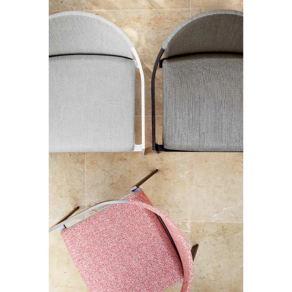 Scaun Exterior Aluminiu cu sau Fara Perna, Calitate Inalta, 4 buc - Filomena Viadurini