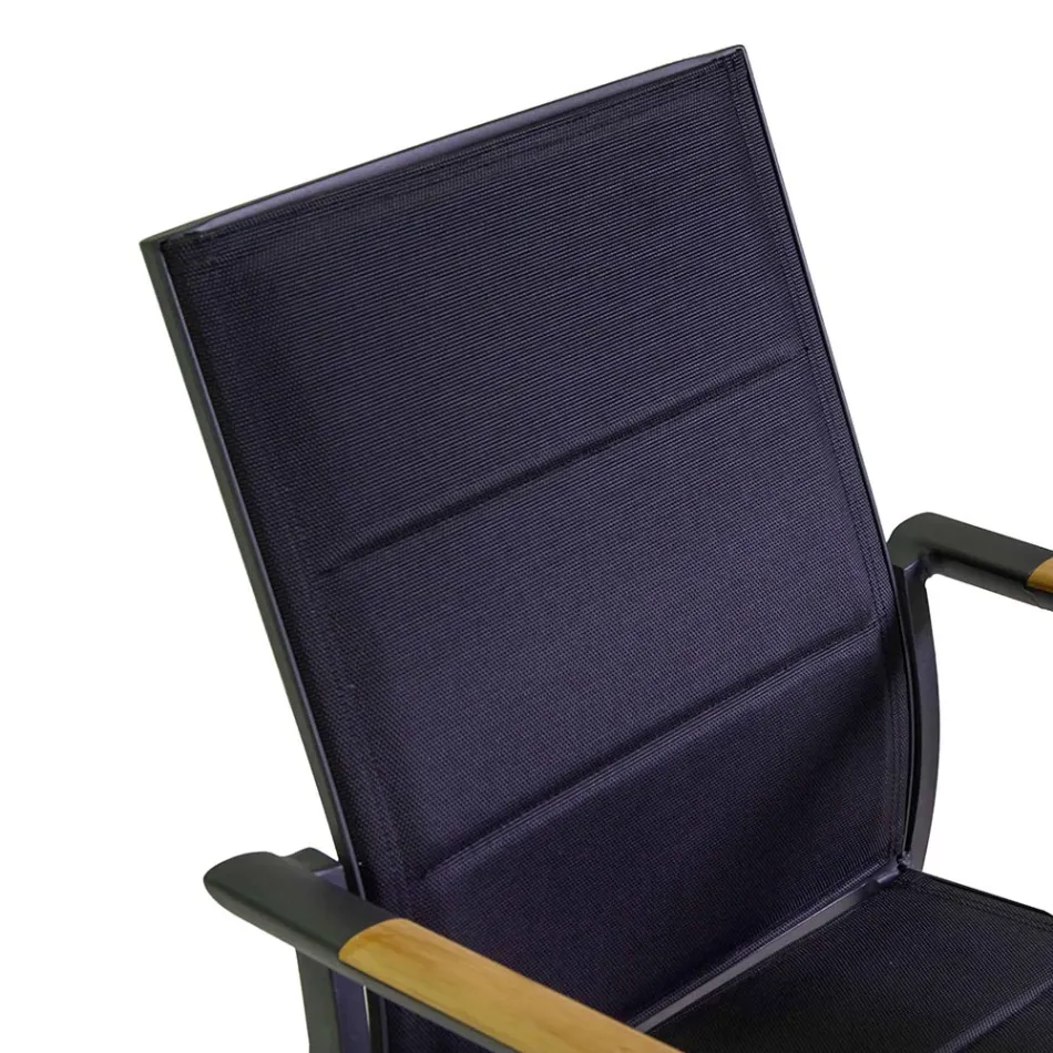 Scaun în aer liber din aluminiu cu dublu strat Textilene - Excursion Viadurini