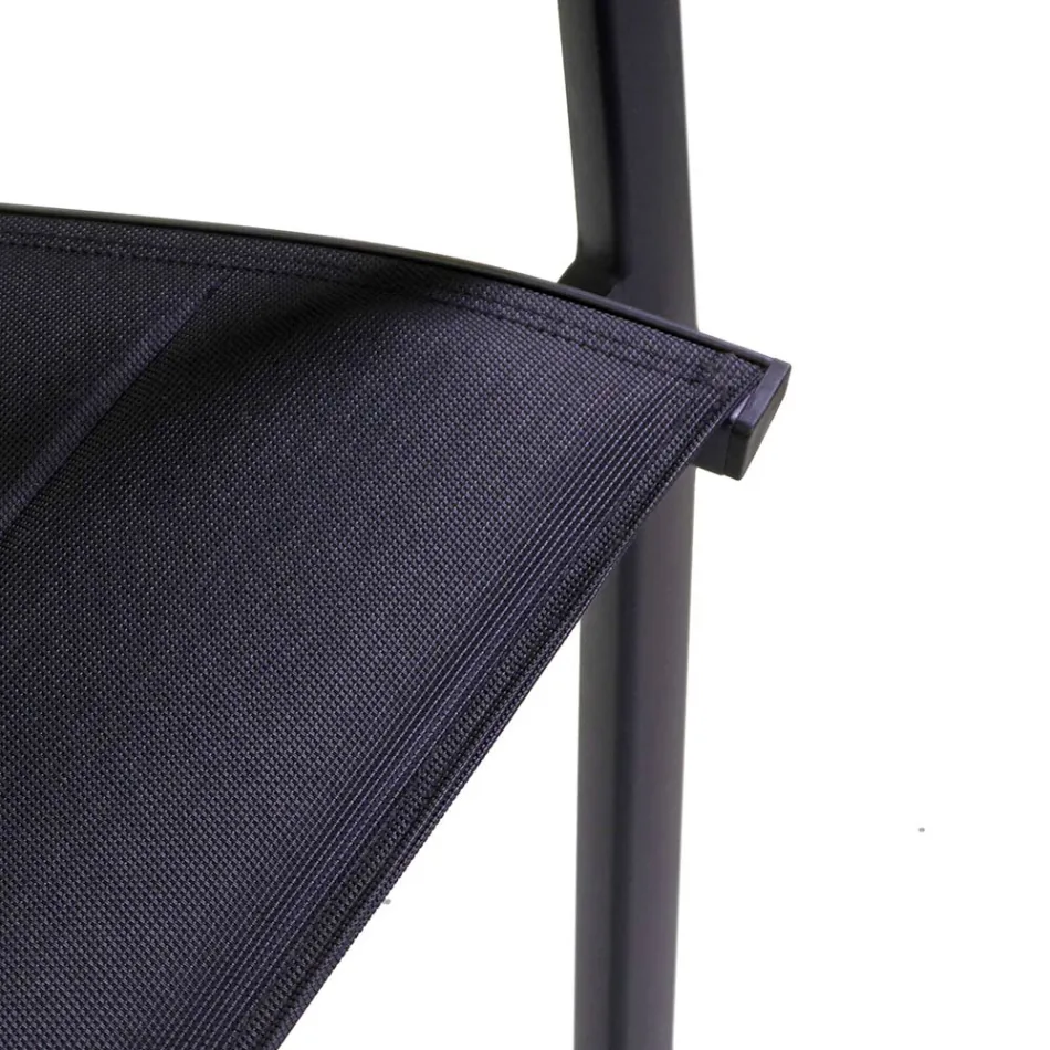 Scaun în aer liber din aluminiu cu dublu strat Textilene - Excursion Viadurini