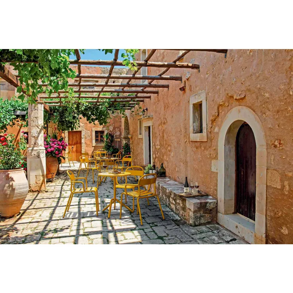 Scaun de exterior din aluminiu stivuibil realizat în Italia, 4 piese - Ulyssa Viadurini