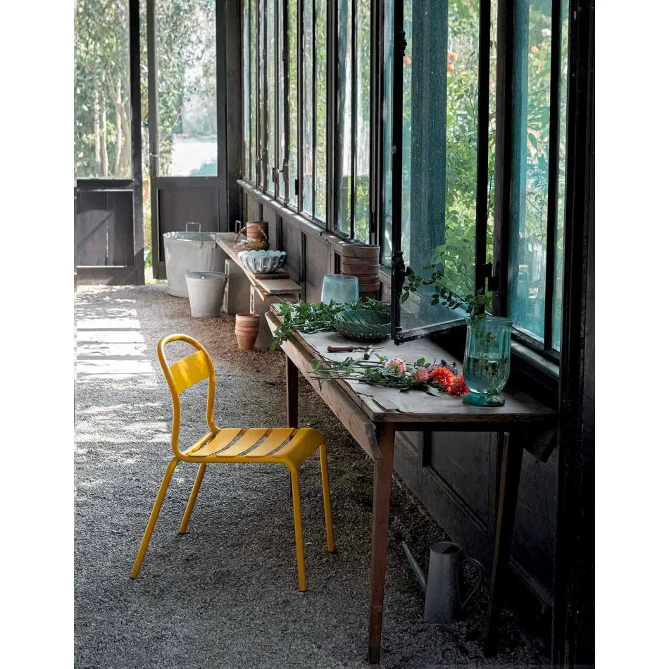 Scaun de exterior din aluminiu stivuibil realizat în Italia, 4 piese - Ulyssa Viadurini