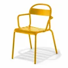 Scaun de exterior din aluminiu stivuibil realizat în Italia, 4 piese - Ulyssa Viadurini