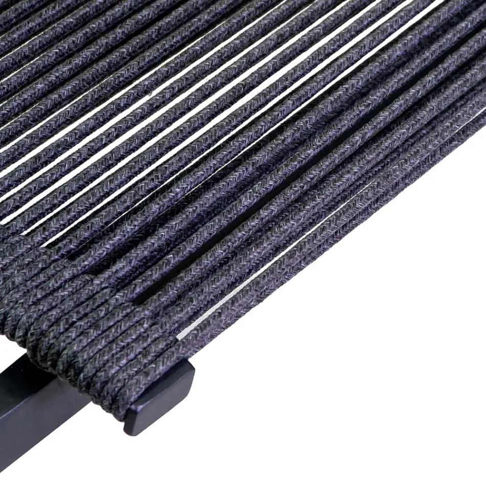 Scaun de exterior din aluminiu, scaun și spătar din frânghie - Detalii Viadurini