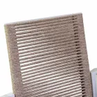 Scaun de exterior din aluminiu, scaun și spătar din frânghie - Detalii Viadurini