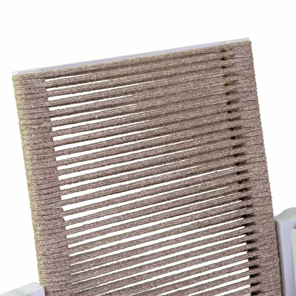 Scaun de exterior din aluminiu, scaun și spătar din frânghie - Detalii Viadurini