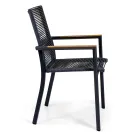 Scaun de exterior din aluminiu, scaun și spătar din frânghie - Detalii Viadurini