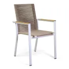 Scaun de exterior din aluminiu, scaun și spătar din frânghie - Detalii Viadurini