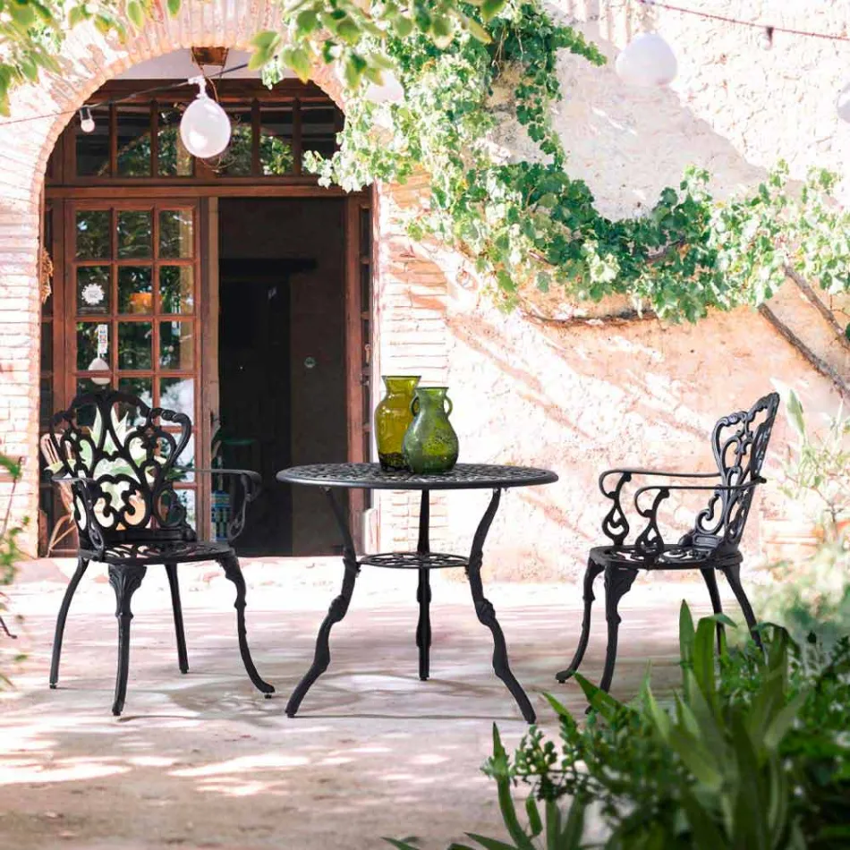 Scaun de exterior din aluminiu vopsit finisat mat, 2 bucăți - Casiro Viadurini