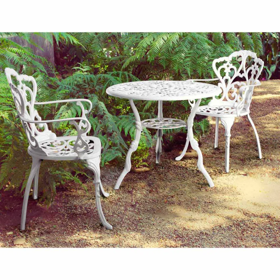 Scaun de exterior din aluminiu vopsit finisat mat, 2 bucăți - Casiro Viadurini