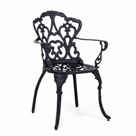 Scaun de exterior din aluminiu vopsit finisat mat, 2 bucăți - Casiro Viadurini