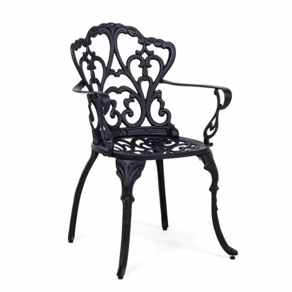 Scaun de exterior din aluminiu vopsit finisat mat, 2 bucăți - Casiro Viadurini