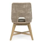 Scaun de exterior din funie si stofa cu baza din teak, Homemotion 2 piese - Lesya Viadurini