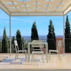 Scaun de exterior din fier vopsit alb perlat Fabricat în Italia 4 bucăți - Bernie Viadurini