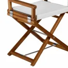 Scaun de exterior din lemn natural sau țesătură de design negru și resigilabil - Suzana Viadurini