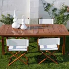 Scaun de exterior din lemn natural sau țesătură de design negru și resigilabil - Suzana Viadurini