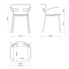 Scaun de exterior din metal si poliuretan Made in Italy, 2 piese - Trosa Viadurini