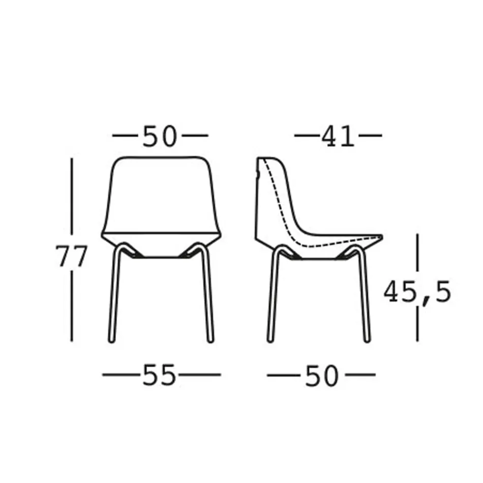 Scaun exterior din polietilenă și aluminiu Fabricat în Italia 2 bucăți - Rizia Viadurini