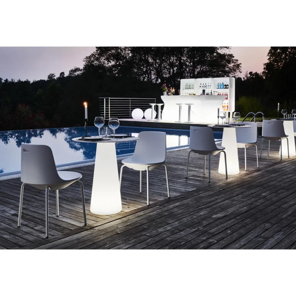 Scaun exterior din polietilenă și aluminiu Fabricat în Italia 2 bucăți - Rizia Viadurini