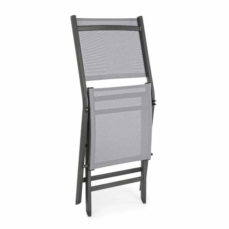 Scaun pliabil de exterior în textilen și aluminiu, 4 bucăți - Holly Viadurini