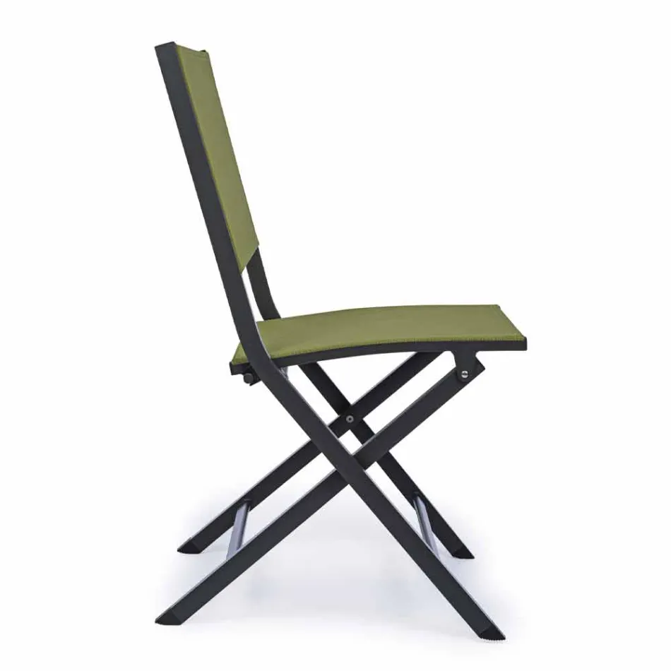 Scaun pliabil de exterior în textilen și aluminiu, 4 bucăți - Holly Viadurini