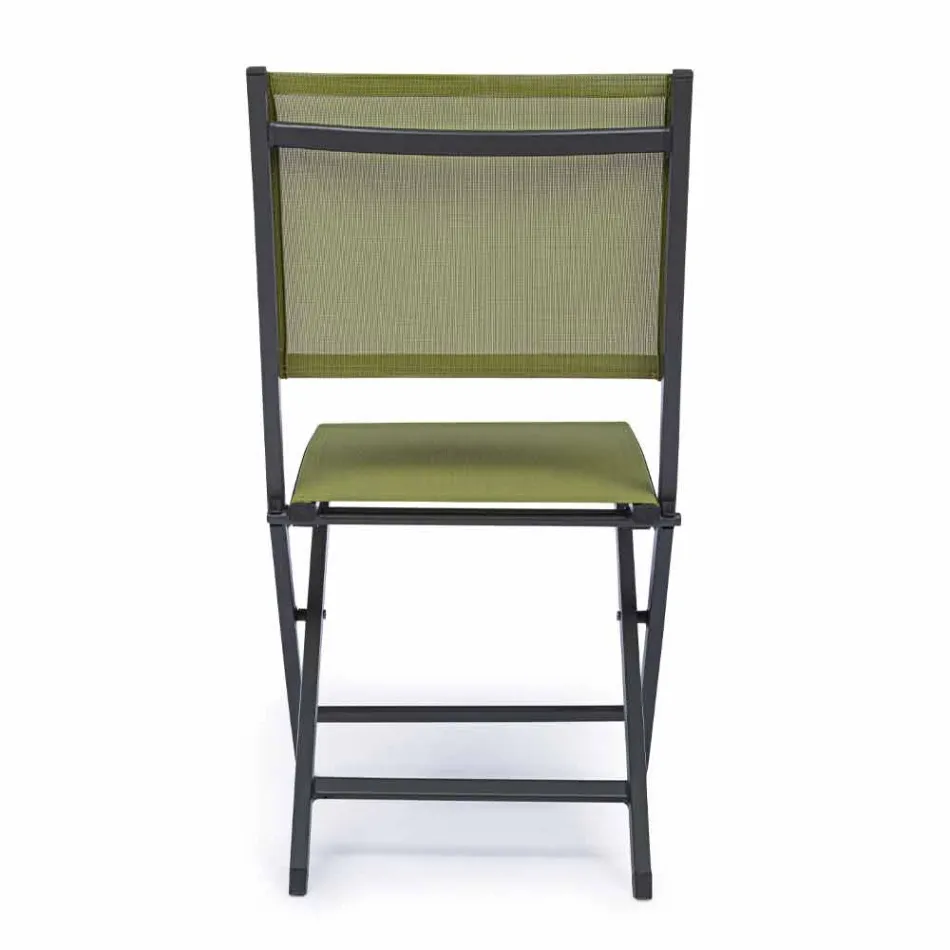Scaun pliabil de exterior în textilen și aluminiu, 4 bucăți - Holly Viadurini