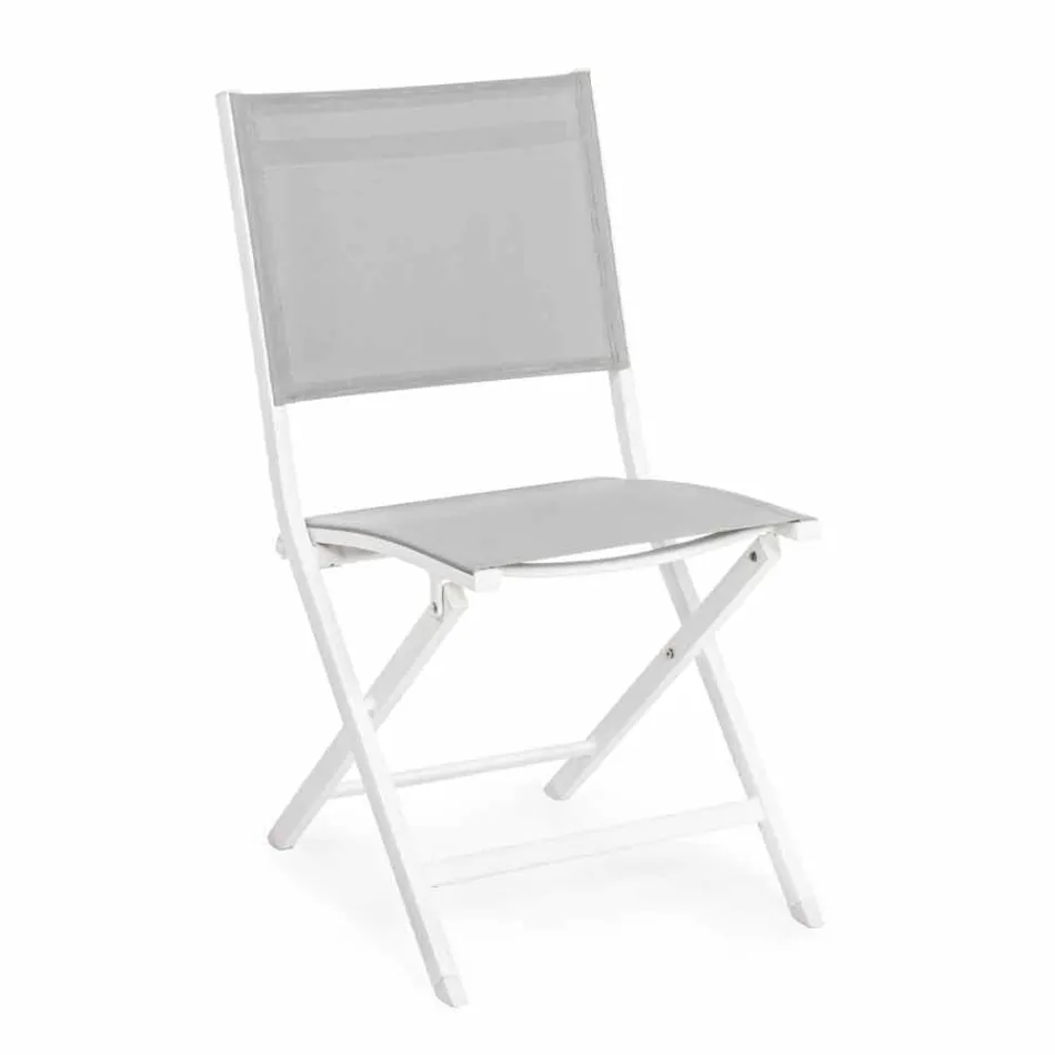 Scaun pliabil de exterior în textilen și aluminiu, 4 bucăți - Holly Viadurini