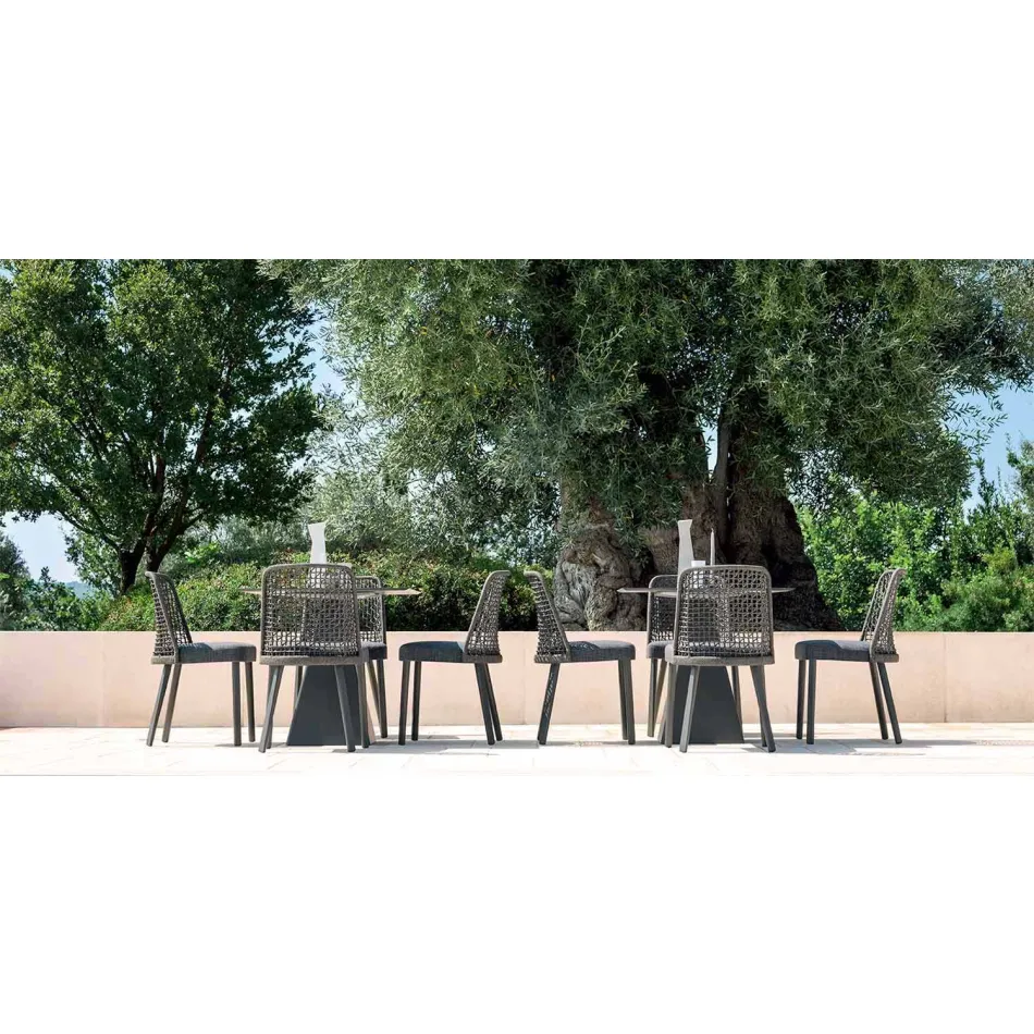 Varaschin scaun Emma în exterior în design de țesături și aluminiu Viadurini