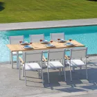 Scaun de grădină stivuibil din aluminiu alb cu cotiere - Lyonel Viadurini