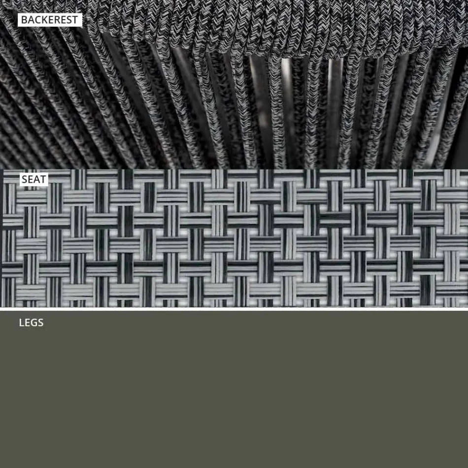 Scaun de grădină stivuibil din aluminiu și țesătură tehnică - Smart By Varaschin Viadurini