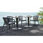 Scaun de grădină stivuibil din aluminiu și țesătură tehnică - Smart By Varaschin Viadurini