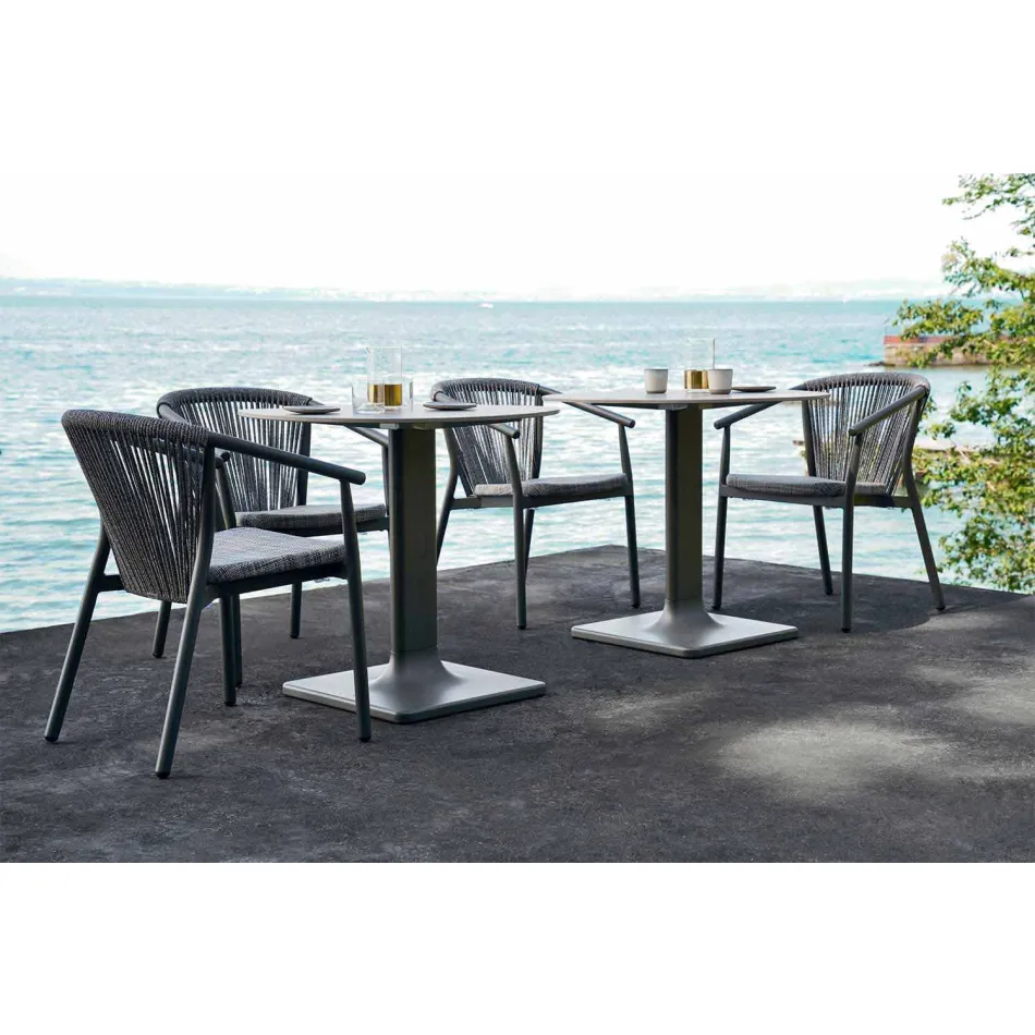 Scaun de grădină stivuibil din aluminiu și țesătură tehnică - Smart By Varaschin Viadurini