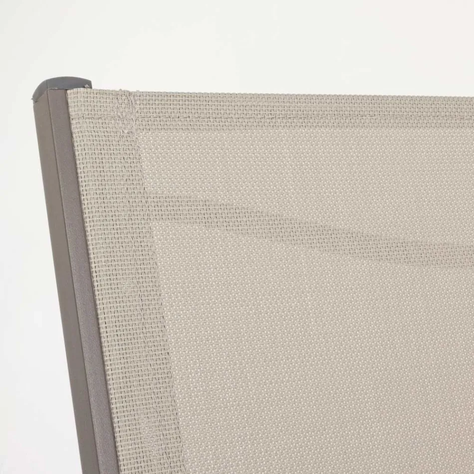 Scaun de grădină stivuibil cu design modern din aluminiu și textilen - Franz Viadurini