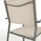 Scaun de grădină stivuibil cu design modern din aluminiu și textilen - Franz Viadurini