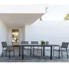 Scaun de grădină stivuibil cu design modern din aluminiu și textilen - Franz Viadurini