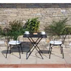 Scaun de Gradina din Fier Vopsit Negru cu Structura Stivuibila - Nacim Viadurini