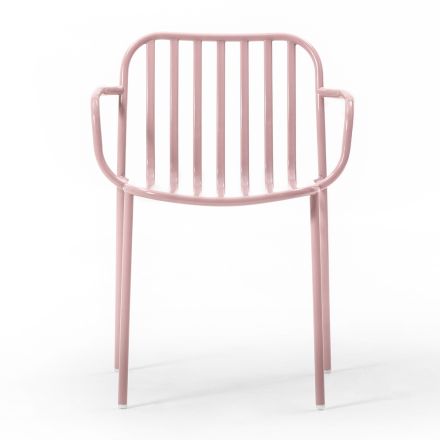 Scaun de Gradina Metal cu Cotiere Made in Italy 2 Piese - Simply Viadurini