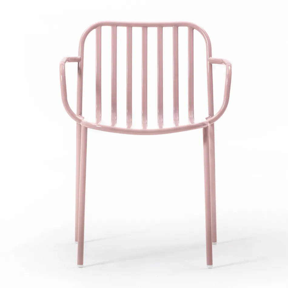 Scaun de Gradina Metal cu Cotiere Made in Italy 2 Piese - Simply Viadurini