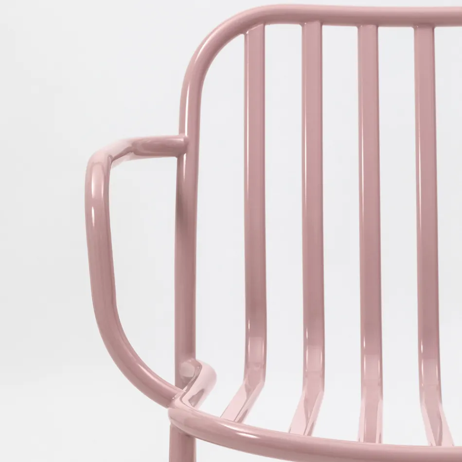 Scaun de Gradina Metal cu Cotiere Made in Italy 2 Piese - Simply Viadurini