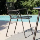 Scaun de Gradina Metal cu Cotiere Made in Italy 2 Piese - Vikas Viadurini