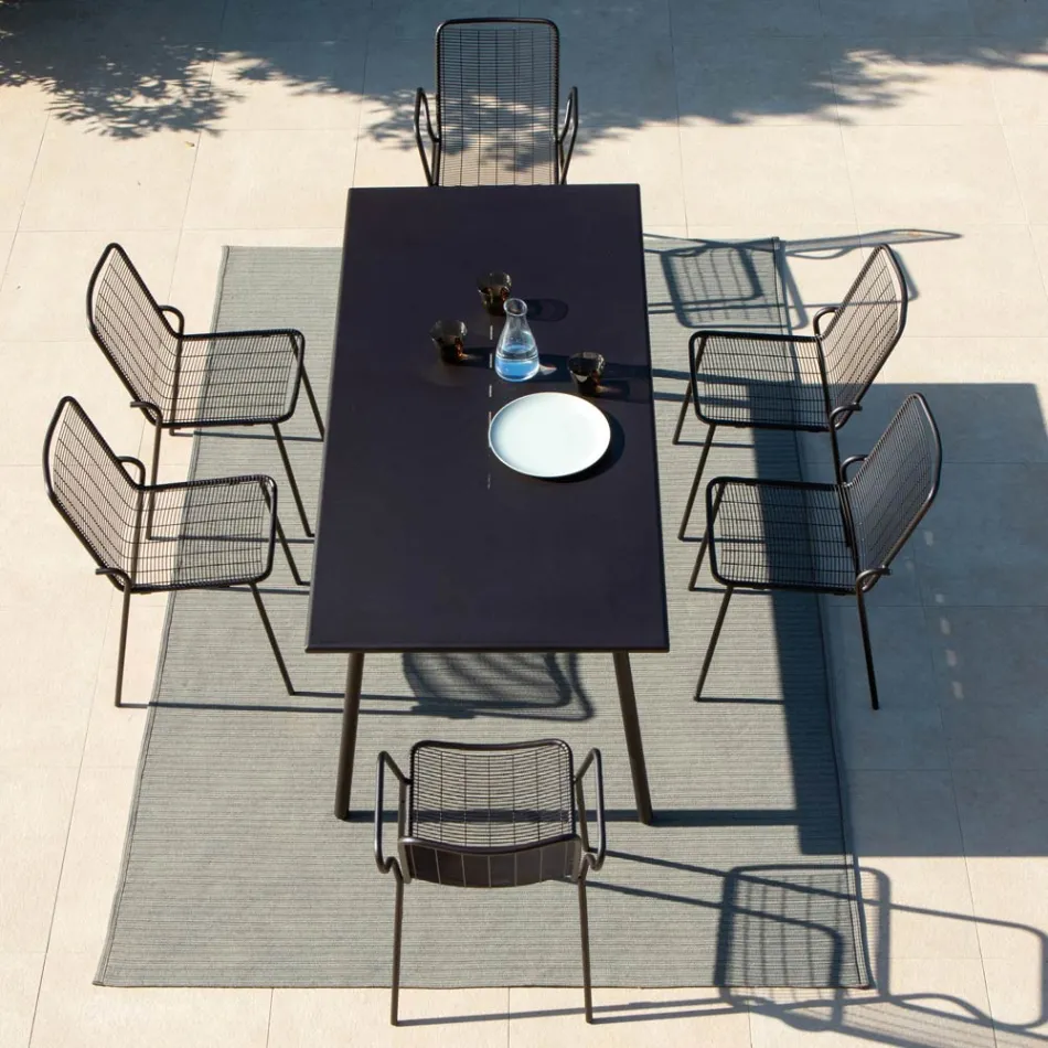 Scaun de Gradina Metal cu Cotiere Made in Italy 2 Piese - Vikas Viadurini