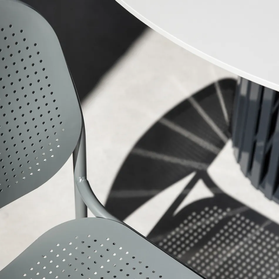 Scaun de gradina din metal vopsit Made in Italy 2 piese - Synergy Viadurini