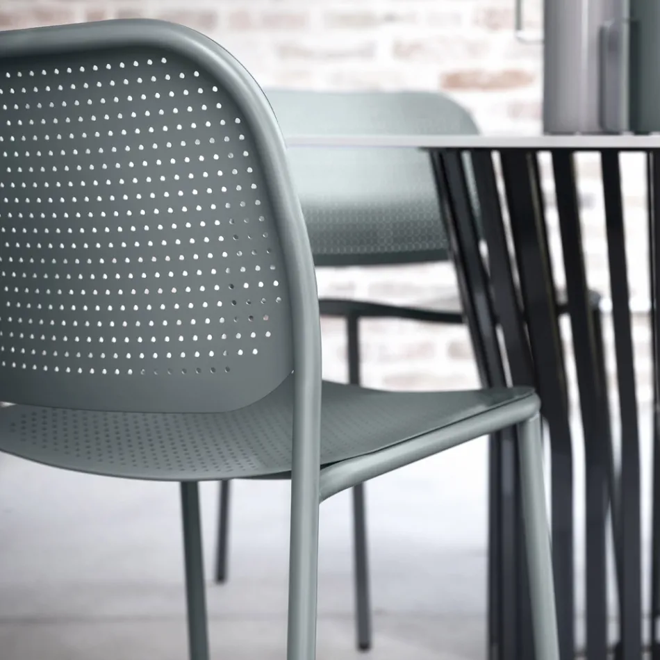 Scaun de gradina din metal vopsit Made in Italy 2 piese - Synergy Viadurini