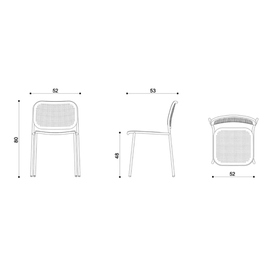 Scaun de gradina din metal vopsit Made in Italy 2 piese - Synergy Viadurini