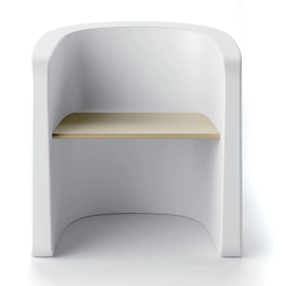 Scaun de grădină din polietilenă și lemn de mesteacăn Fabricat în Italia - Talula Viadurini