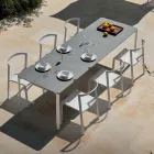 Scaun de gradina din textilena si baza din aluminiu Made in Italy - Milanka Viadurini