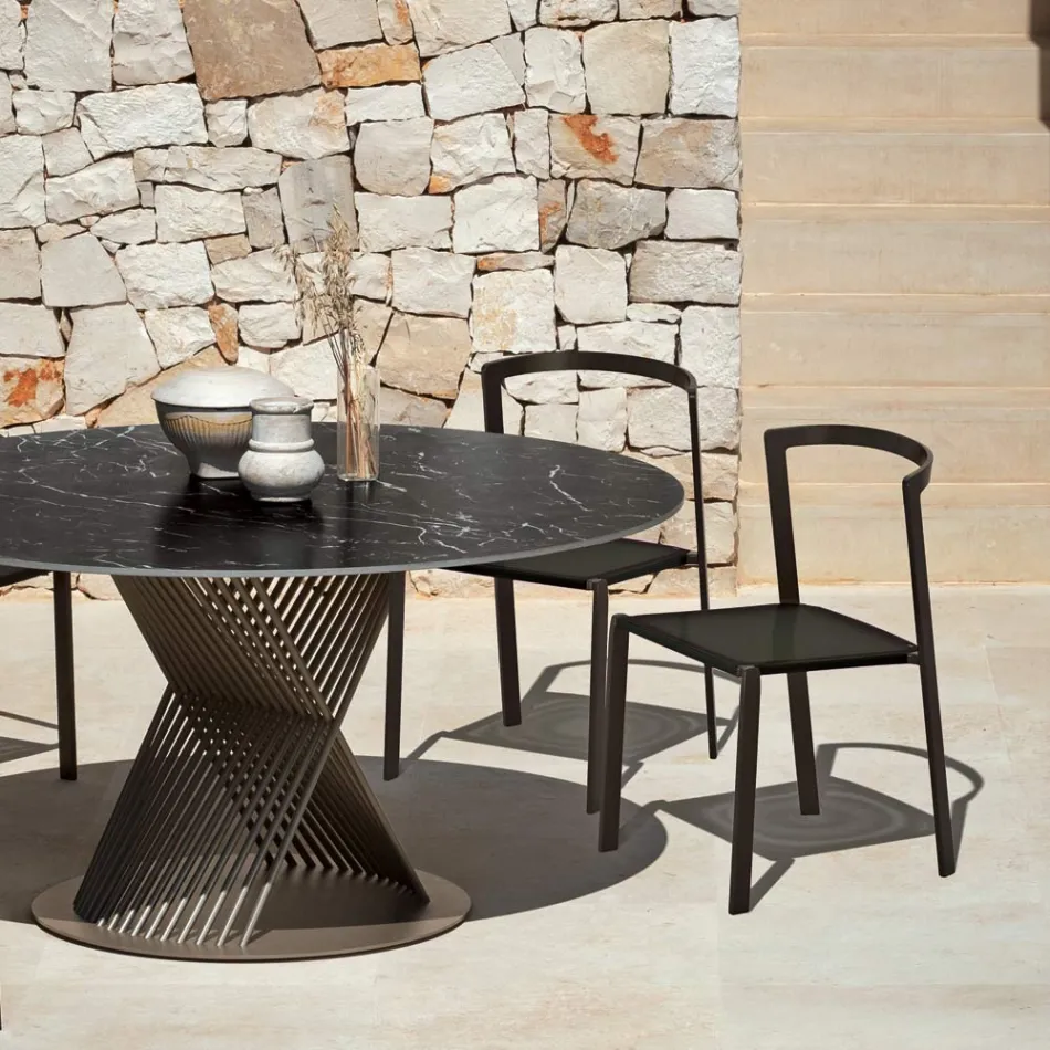 Scaun de gradina din textilena si baza din aluminiu Made in Italy - Milanka Viadurini