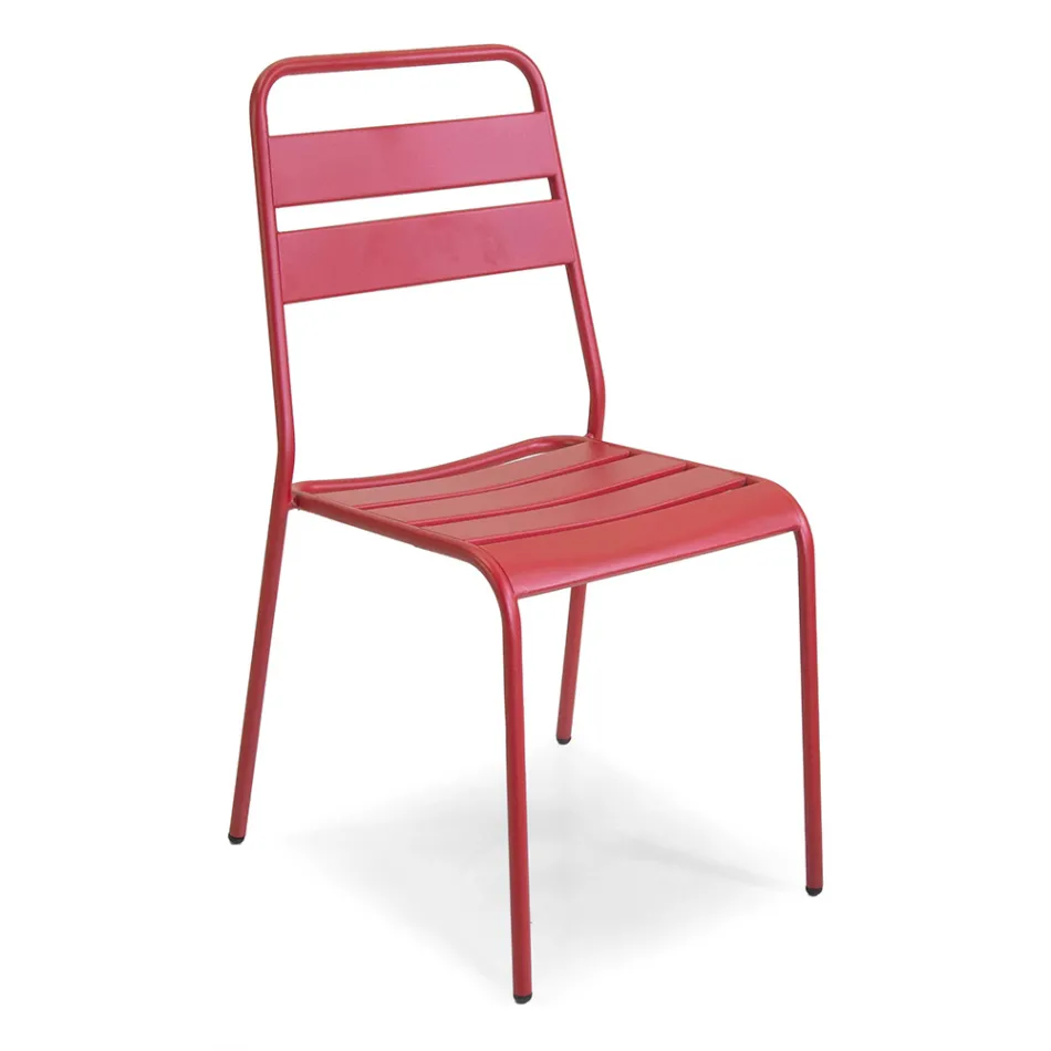 Scaun de grădină fabricat în întregime din metal - panglică Viadurini